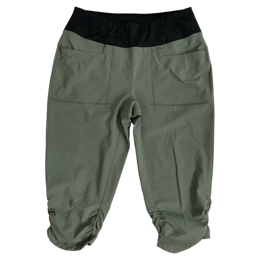 Royal Robbins Jammer Capri Pants Womens Medium Sage Green Hiking Travel 34624